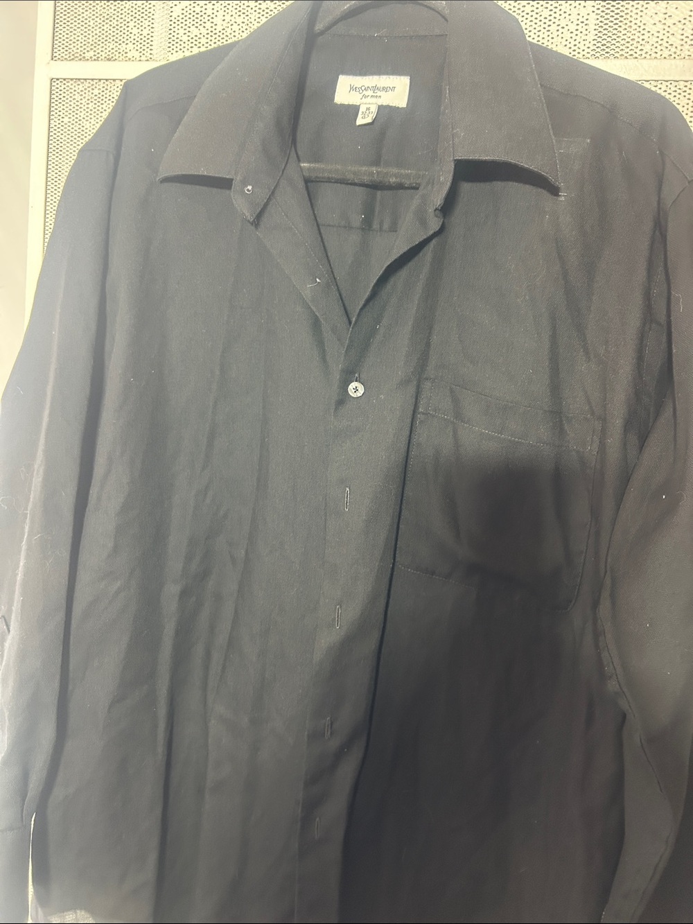 Yves Saint Laurent Black Long-Sleeve Button-Down Shirt